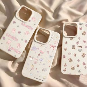 🦆 เคสสำหรับไอโฟน 11 12 13 15 14 Pro Max For iPhone 11 12Pro 15 Pro Max 14 Plus 11Pro Max 13Pro กรณี iPhone14 XR XS Max X 7 8 SE 2022 2020 กระต่าย - นำโชคน่ารัก