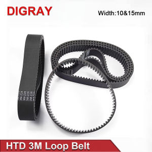 DIGRAY HTD 3M Closed Loop Belt Rubber Timing Belt Various Transmission for CO2 Laser Engraving Cutting Machine / 3D Printer