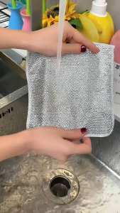 Set 10 Khăn Rửa Chén Dây Kim Loại Đa Năng Chà Bồn Rửa Bát - Cọ Rửa Xoong Nồi Không Mài Mòn