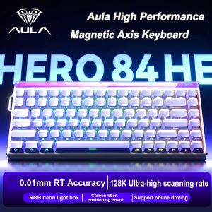 AULA | Mechanical Keyboard Music Rhythm RGB Gaming Keyboard 8K Return Magnetic Switch High Performance AULA HERO 84 HE Wired Keyboard