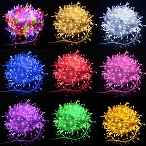 ไฟกระพริบLED ไฟหยดน้ำ100ดวง 10เมตร หลายสี ไฟที่สวยงาม ไฟแสงสีติดห้อง ไฟตกแต่ง สวน ปีใหม่ คริสมาสต์