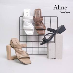 Sara Sara Aline | Sandal Hak Tahu Motif Kepang 4 Cm Sandal Wedges Kasual Santai Trendy Kekinian Murah Terbaru Kualitas MALL