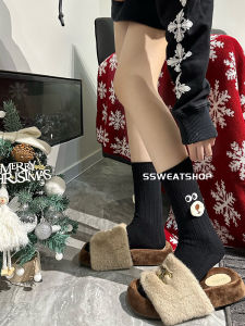 คู่รัก เสื่อมสภาพย่อน รองเท้าทสไตล์ ญี่ปุ่นลายหมีน้อย รูปร่างโดมอน ถุงเท้ายาวครึ่ง ฮิตไอเดีย สร้างสรรค์สำหรับผู้หญิง