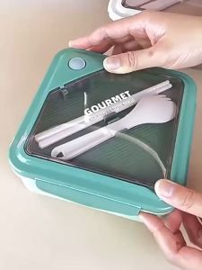 Lunch Box Kotak Bekal Tempat Bekal Makanan Gourmet Free Garpu Sumpit BPA Free