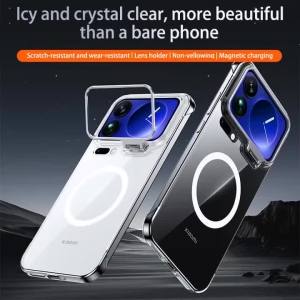 Electroplating Transparent for Magsafe Wireless Charging Phone Case for VIVO X300 X300Pro Frameless Lens Holder Protective Cover