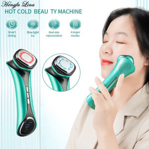 EMS Anti Aging Face Hot Cold Massager LED Photon Light Therapy Skin Care Tool Device Face Lifting Tighten Sonic Massage Beauty