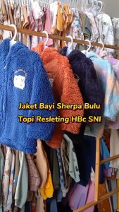Jaket Bayi Anak Sherpa Bulu Topi Resleting HBc SNI 1-2 Tahun ZJK11