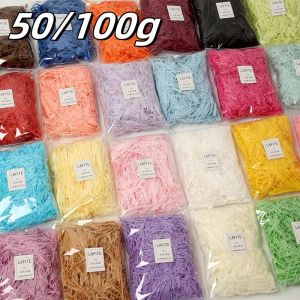 50/100g Colorful Shred Crinkle Paper Raffia Shredded Confetti DIY Birthday Wedding Party Gift Box Decorations Filling Material