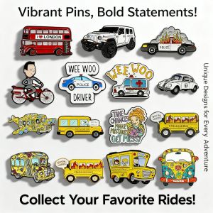 Bandai | Cartoon School Bus Brooch Pin Alloy Enamel Badge Backpack Clothing Accessories Decoration Gift