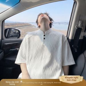 ZHUOCAN | Áo Polo Đứng Cổ Thoáng Khí Phối Màu