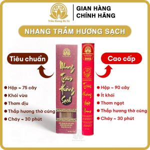 Nhang cây trầm hương 30cm chân mộc thơm dịu nhang sạch không cuộn tàn của Trầm Hương Hà Xá