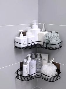 Strawberry.thai ชั้นวางของในห้องน้ำ ชั้นวางของ ไม่ต้องเจาะผนัง พร้อมส่ง ติดผนังเข้ามุม