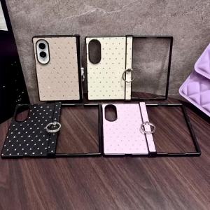 Luxury Bling Glitter Rhombus Lattice PU Leather Phone Case for Samsung Galaxy Z Fold 8 Ultra Hinge Protection Shockproof Cover
