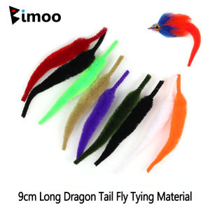 Bimoo 20pcs 3.54inch Long Mangums Dragon Tail Fly Tying Material Muskie Pike Bass Saltwater Fishing Lures Baitfish Streamer Fly