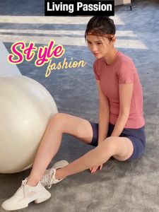 Women Yoga Gym Workout Running Jogging Fitness Sports Short Sleeve Stretchable Soft Quick Dry Slim Fit Top Clothes Shirt Sportwear 上衣瑜伽跑步健身