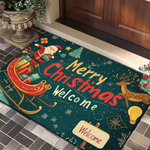 Miumiu 2026 Merry Christmas Door Mat for Floor Entrance Kitchen Mat Rug 40X60 cm Xmas Home Decoration