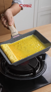 Cypruz Tamagoyaki Pan Horizontal Panci Wajan Penggorengan Telur Anti Lengket Granite Series