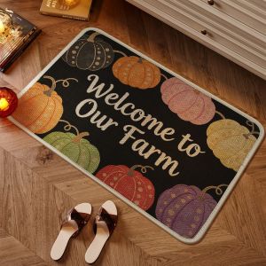 VIKAMA Farmhouse-Style Welcome Mat Durable and Non-Slip Entryway Mat Decorative Rug for Indoor and Outdoor Use Home Decor