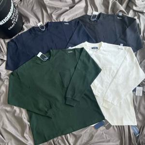 ญี่ปุ่นย้อนยุค NAUTICA Hasegawa ควบคุมการการผลิตของเสื้อยืดแขนยาวหนักเสื้อซับในคู่รักสำหรับทั้งหญิงและชายหลวม