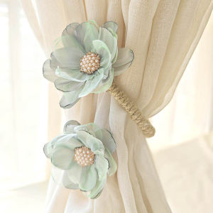 Curtain Bandage Accessible Luxury High-End Tie Ribbon Decoration Accessories Mesh Curtains Fixed Clip Hook Cicada Wing Flower Decoration Retaining Ring
