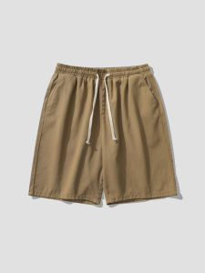 Khaki Short Pants Men Summer Thin Fashion Loose Pure Cotton Casual Straight Leg Thin Fashion Sports Five-Point Pants