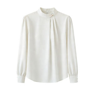 PIAOYA | French Satin Long Sleeve Shirt Blouse