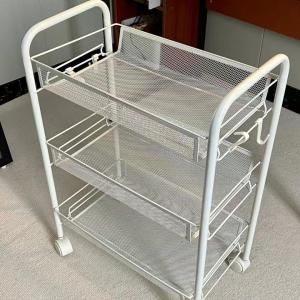 Multifunctional Iron Art Kitchen Bathroom Decorative Display Rack Movable Multi-layer Small Cart Storage Goods Bucket