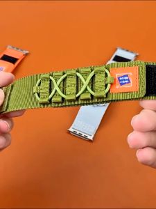 Tactical Sport Bands Strap for Apple Watch Ultra/Ultra 2 49mm Nylon Trail Strap Bracelet for iWatch Series 9/8/7/6/5/4/3/2/1/SE/SE 2 45mm 44mm 42mm 41mm 40mm 38mm Accessories