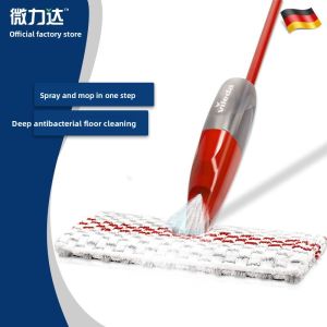 Vileda Spray Mop Flat Head Household Cleaning Tool Dust Removal Water Spraying Lazy Mop Cloth Iron Pole Durable Fiber