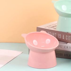Pet Food Bowl 15° Tilt Neck Protector Elevated Cat Bowl Pet Water Dispenser Dog Cat Feeding Supplies