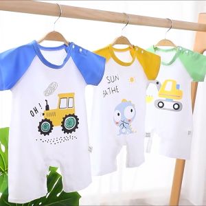 0-12M Easy Change Diaper Romper Baby Girl Romper Baby Boy Short Sleeve 100% Cotton Jumpsuit Baby Boy Jumpsuit Baby Girl