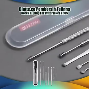 Biutte.co Alat Pembersih Telinga Korek Kuping Ear Wax Picker 7 PCS - Silver