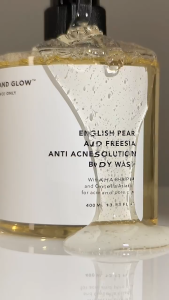 Grace And Glow English Pear & Freesia Anti Acne Body Wash - Bacne Soap with AHA BHA PHA Backne