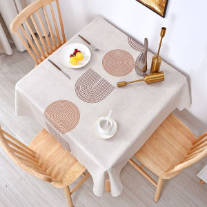 Waterproof Oil-resistant TPU Fabric Tablecloth Square Dining Table Mat Home Use Wash-free Tablecloth Ins Style round Tablecloth