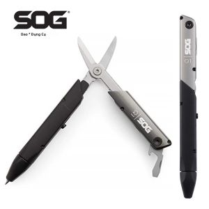 SOG BATON Q1 Bộ Dụng Cụ Đa Năng Bút Chiến Thuật 4 Trong 1 Với Kéo Gấp Và Tuốc Nơ Vít Dụng Cụ Bỏ Túi EDC Để Đi Bộ Đường Dài Trong Trường Hợp Khẩn Cấp