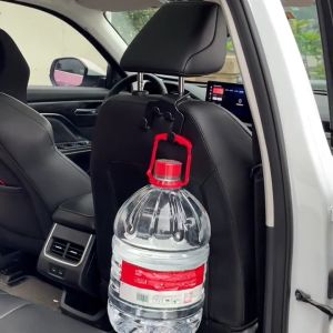 Multi-Function Car Phone Holder And Storage Hanger Hook#New Car Back Seat Hooks Double Head Mobile Phone Hoder Fastener Clip Interior Headrest Hanging Bag Storage Hanger Hook