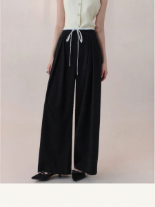 AIVEI | Spring New Stripe Dual Waist Straight Leg Leisure Pants