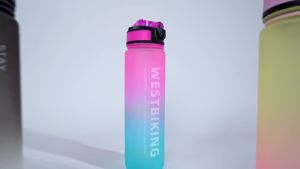 West Biking | WEST BIKING 1000ML Gradient Sports Water Bottle BPA Free Portable Leakproof Outdoor Cycling Running Gym Water Cup With Straw