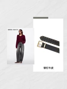 Vintage Rivet Leather Belt For Women