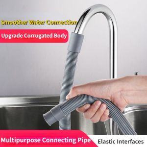 Ripple Hose Water Pipe Connection Faucet Extension Pipe Tap Water Household Kitchen Wash Basin Plastic 4 Points Extension Pipe