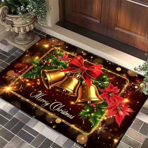 Thảm Trải Sàn Lối Vào Giáng Sinh Kiểu Mỹ VIKAMA Thảm Polyester Chống Thấm Nước Chống Phai Màu Cho Phòng Khách Phòng Tắm Hành Lang - Dễ Dàng Vệ Sinh Trang Trí Nhà Cửa Thảm Trải Sàn