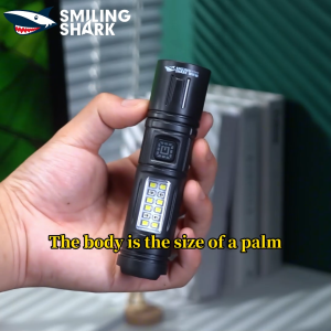 SMILING SHARK SD5374 LED Flashlight Super Bright M60 With COB Camping Light 7Mode Red White Light Type-c Rechargeable Torch Light Waterproof Outdoor Lighting