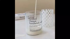 Wisell ถ้วยแก้วน้ำผลไม้ สกรีน ภาษาอังกฤษ เล็ก  ย้อนยุค วินเทจ Glasses