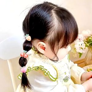 Set 2 dây cột tóc thun gắn CHARM TRÁI CÂY trơn bóng dễ thương dành cho bé CB32