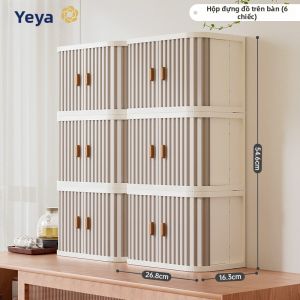 YEYA | Tổ chức Bàn Làm Việc Hình Chữ Nhật bằng Nhựa cho Mỹ Phẩm và Cốc