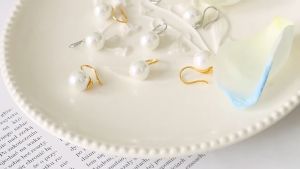 vàng 18k thật Bông tai nữ ngọc trai tự nhiên sang trọng đồ trang sức nữ