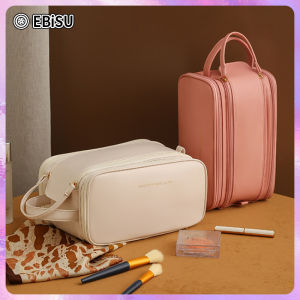 EiBiSU กระเป๋าใส่เครื่องสำอางพกพาสำหรับผู้หญิง-สำหรับเครื่องสำอางท่องเที่ยวความจุขดนิพนธ์ แบบน้ำดอกแบบพกพาส