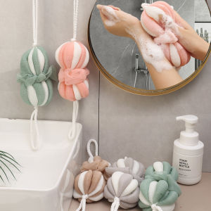 Mandi Bola ฟักทองแบบทูอินวันแบบแขวนผลิตภัณฑ์ทำความสะอาดร่างกายแบบยาวลายตาข่ายใยอาบน้ำสิ่งประดิษฐ์เป็นมิตรกับผิวผ้าเช็ดตัวทำโฟม