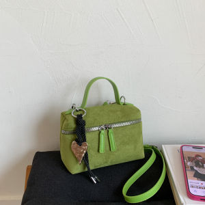 Klein Blue Suede Crossbody Bag Womens New 2025 Luxury Design Casual Simple Style Single Shoulder Strap Zipper Closure Handbag