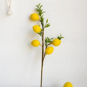 MONLEYTA | Home Decor Lemon Tree Artificial Flowers Fruit 5 Home Decoration Living Room Props Photography Simulation Plastic Plants